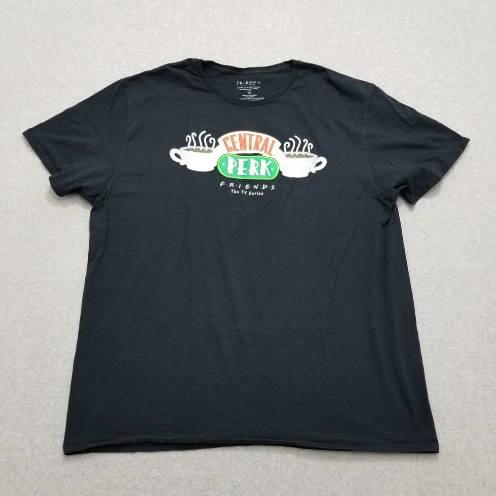 Friends Shirt‎ Mens XL Black Short Sleeve Crew Neck Central Perk